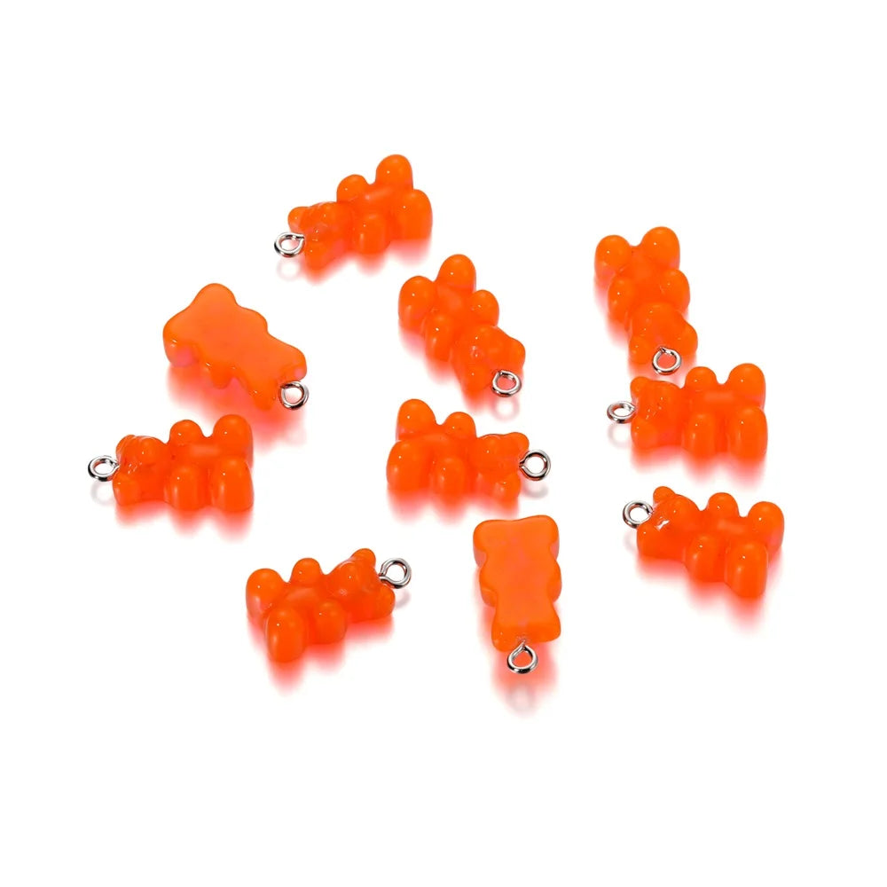 Earring Components Candy Bear Pendant Charms Colorful Resin Bears Craft Supplies