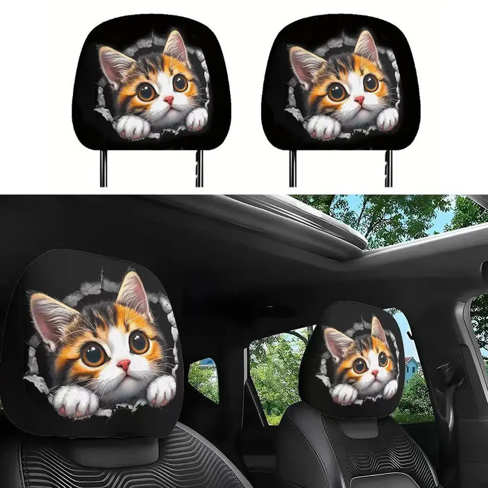 Bear Car Headrest Covers Universal Premium Quality Replacement Accessory