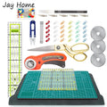 Rotary Cutter Set with Scissors, Ruler, Craft Knife & Fabric Sewing Clips