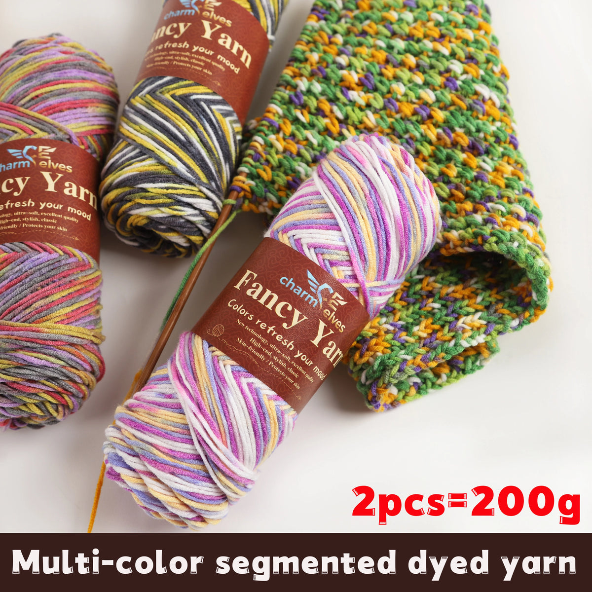 Yarn, Multicolor Gradient for Sweaters, Scarves, Hats, Gloves & Slippers