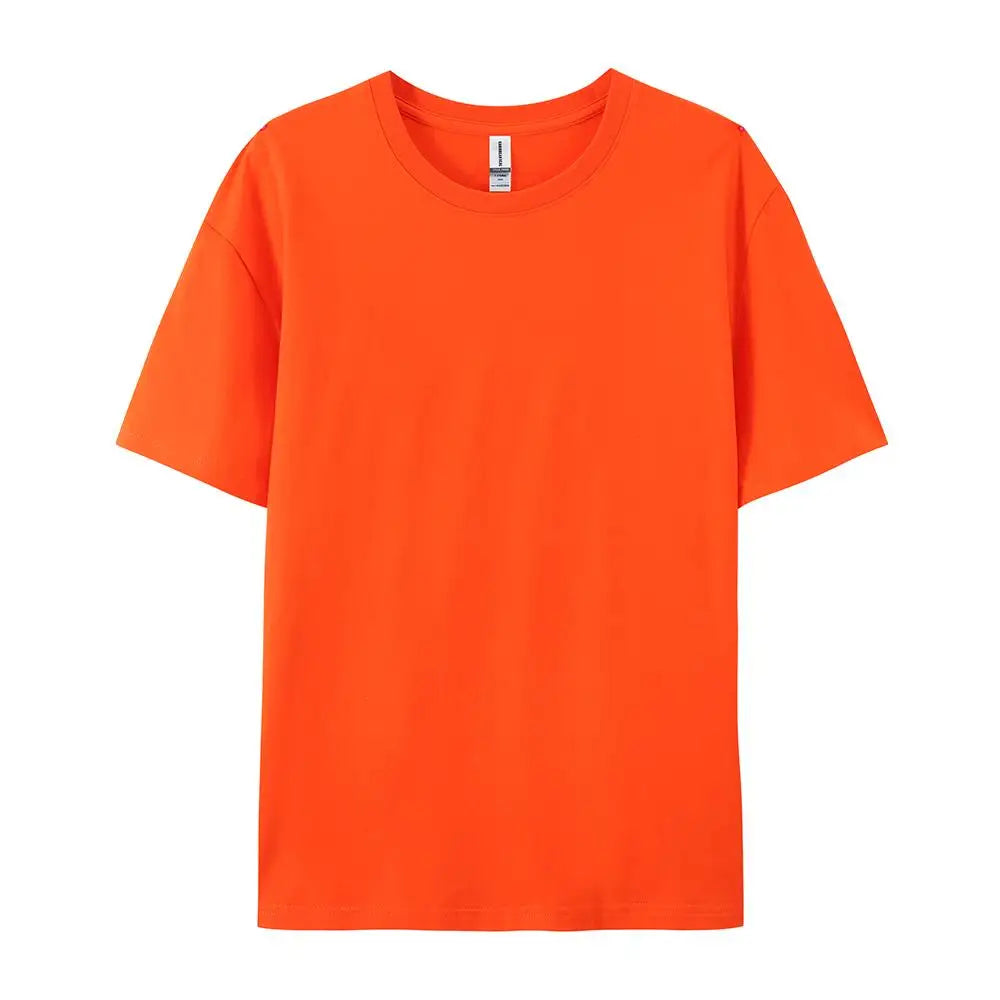 T-Shirt Unisex Solid Color 100% Cotton Loose Fit Short Sleeve Candy Color Tee