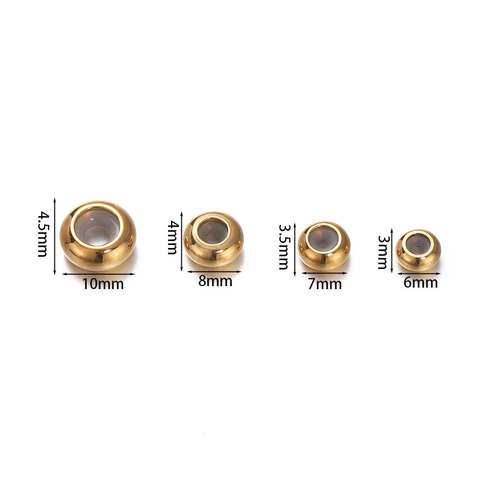 Metal Beads Stainless Steel Adjustment with Non-slip Silicone Bracelet Supplies