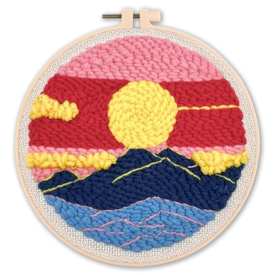 Punch Needle Kit, Scenery Pattern for Beginner Yarn Art & Home Decor