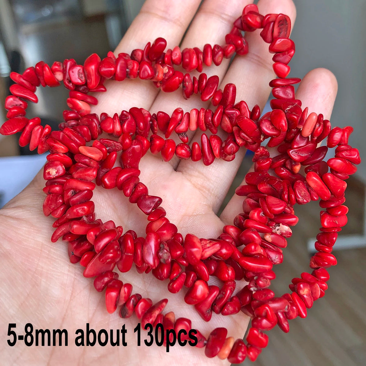 Stone Beads Red Coral-Style Chip Drum Rice Shapes for DIY Jewelry Making