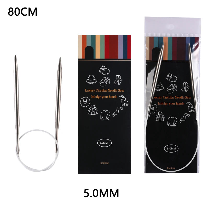 Knitting Needles, Stainless Steel Circular for Handmade Sweaters & Scarves