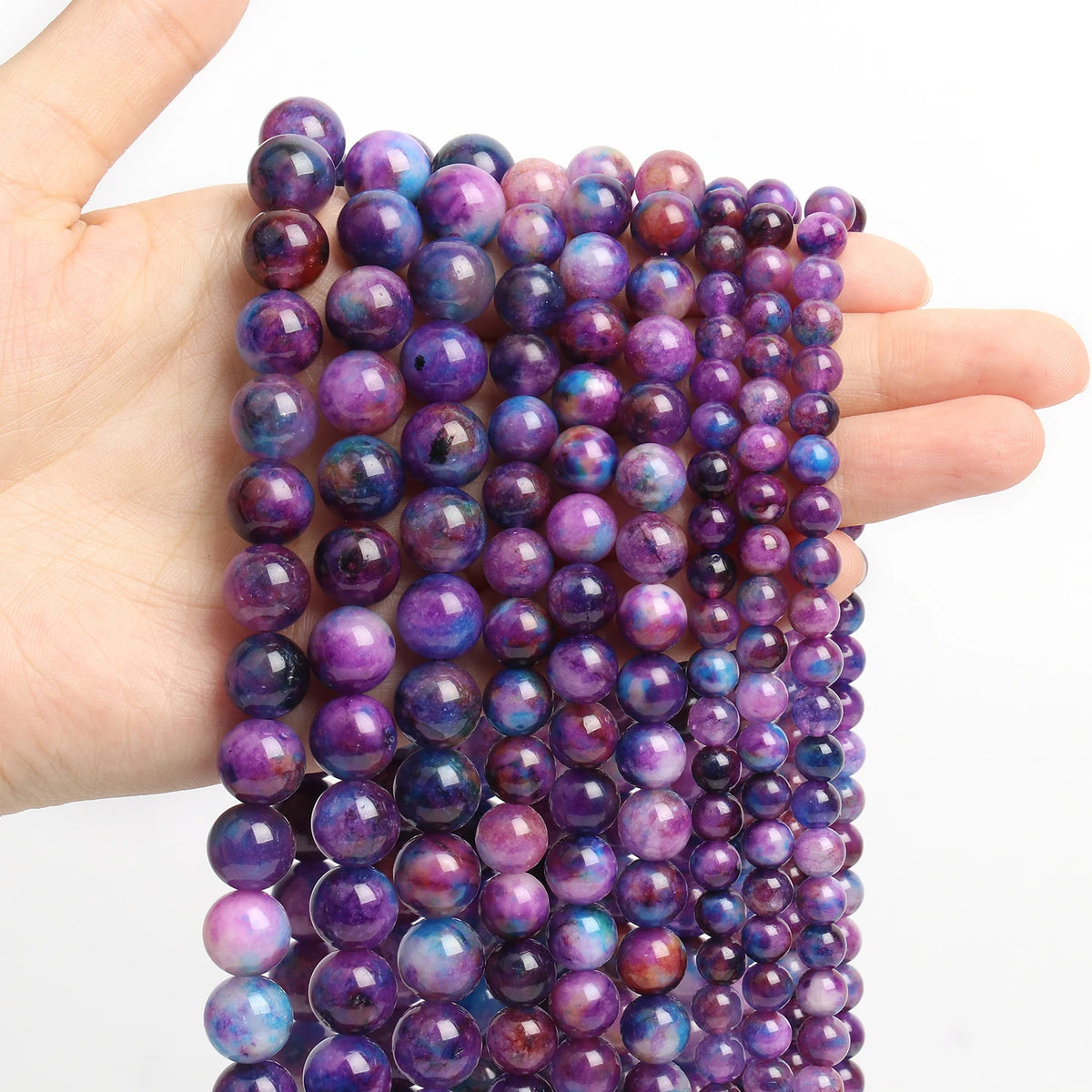 Stone Beads Round Flame-Style Assorted Stone Options for DIY Jewelry Making