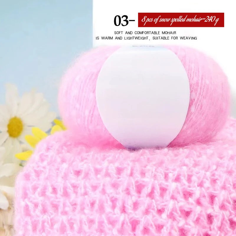 Yarn, Snow-Dot Effect for Knitting Sweaters, Shawls, Headbands & Hats