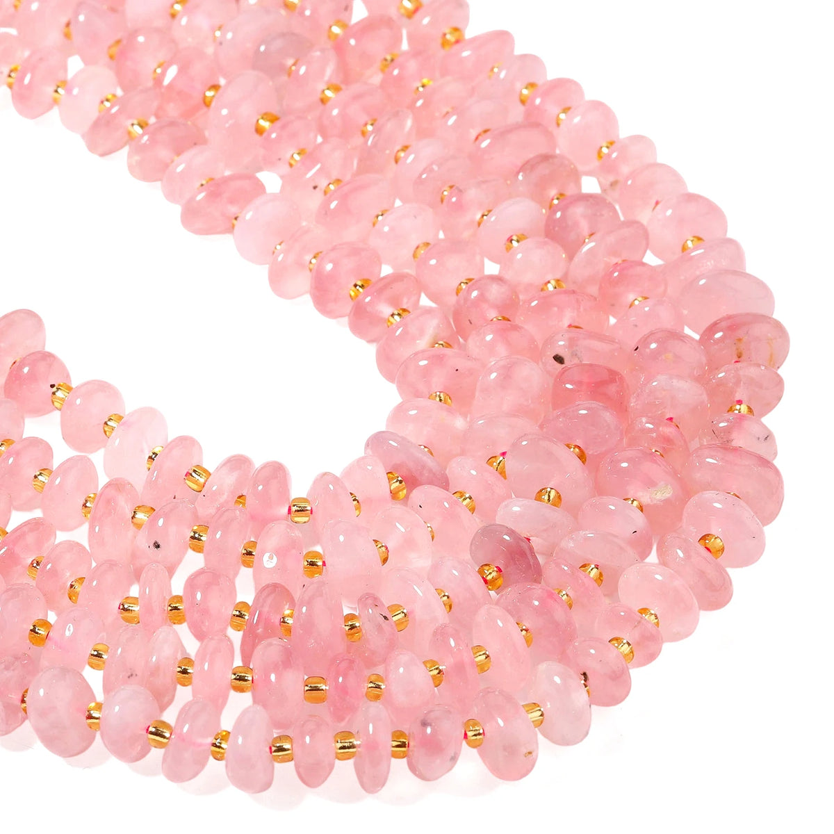 Stone Beads Rose Quartz-Style Irregular Rondelle Chips for DIY Jewelry Making
