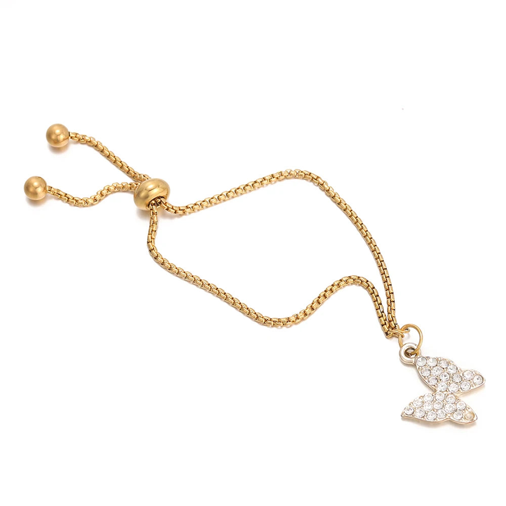 Bracelet Chains Stainless Steel Adjustable Slide Beads DIY Jewelry Making
