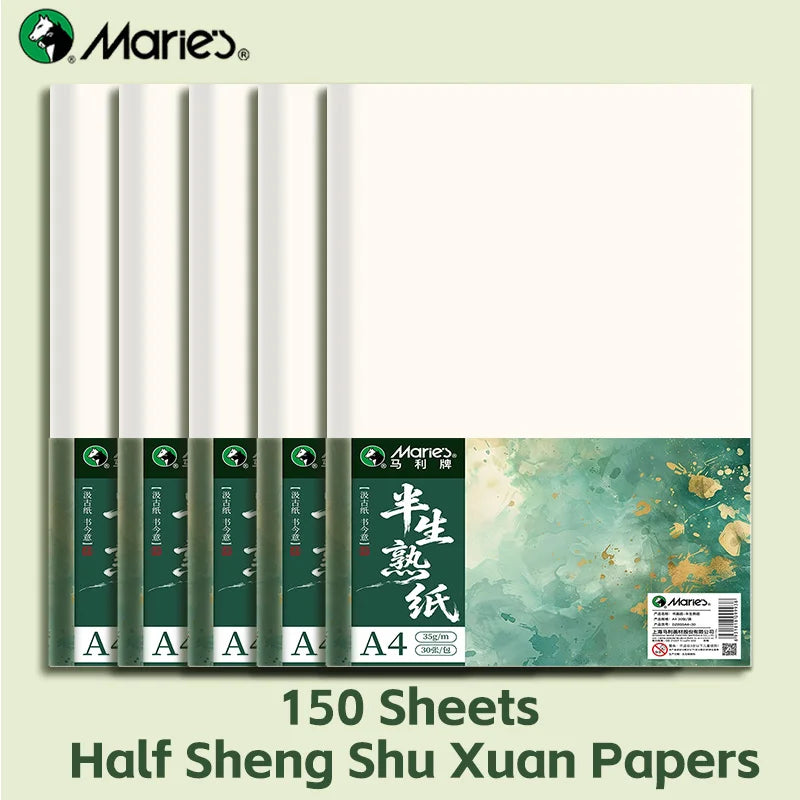 Marie's Rice Paper 120 Sheets, Half Sheng Xuan for Calligraphy & Art