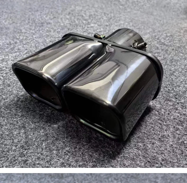 Stainless Steel Square Double Outlet Exhaust Tail Pipe Tip | 6.5cm