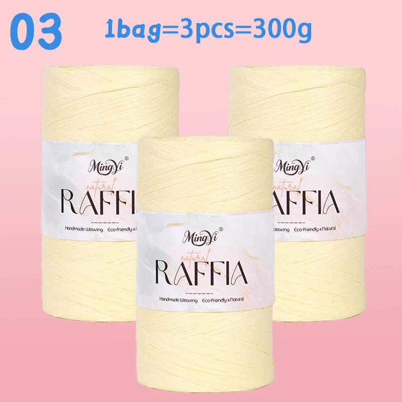 Yarn, Raffia-Style for Handmade Hats, Bags, Floor Mats & Storage Crafts