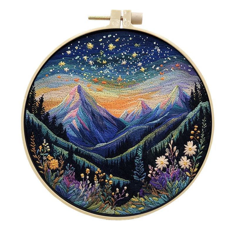 Embroidery Kit, Aurora Pattern for Beginner Needlework & Handmade Decor