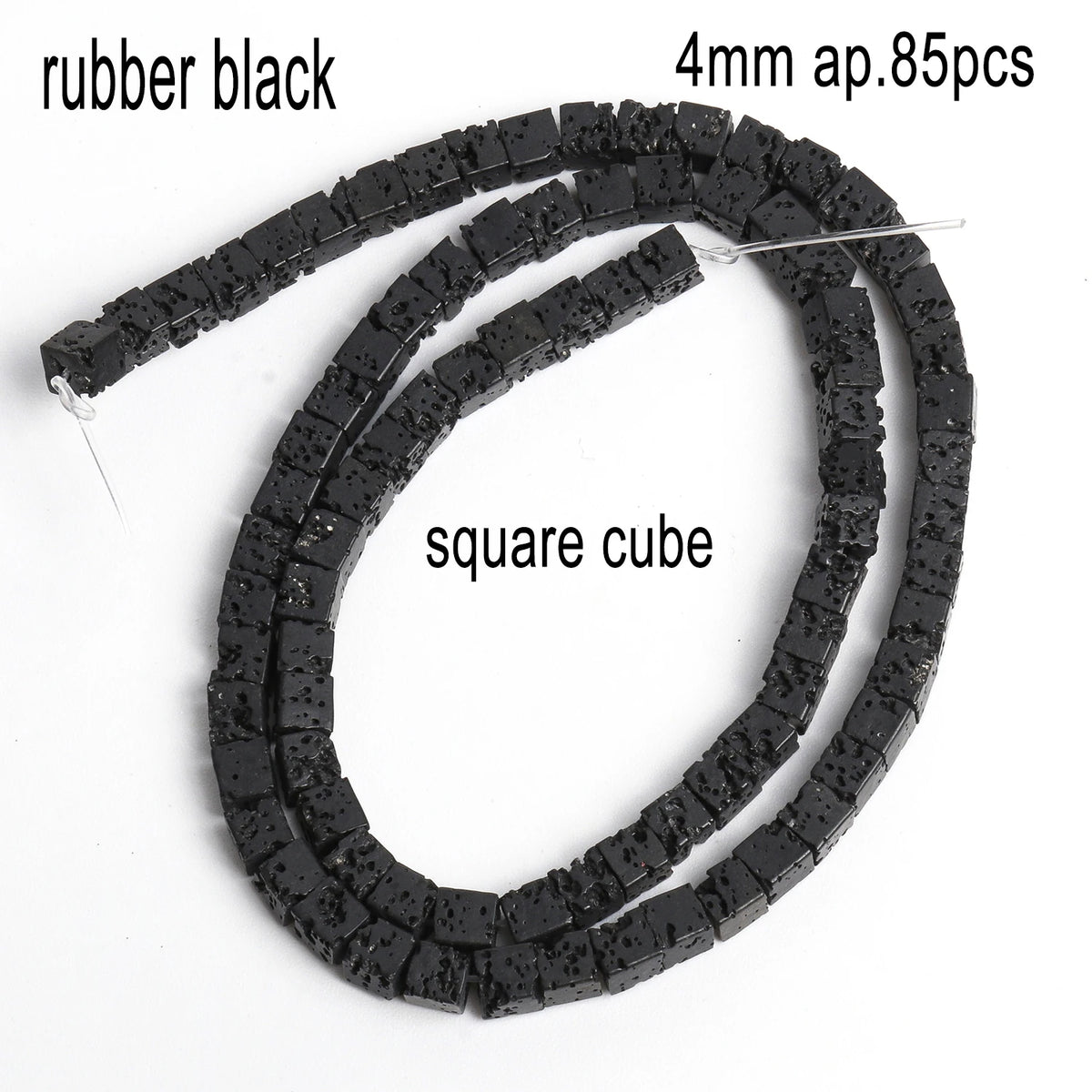 Stone Beads Black Volcanic Lava Spacer Waist Bracelets Necklace Craft Beads