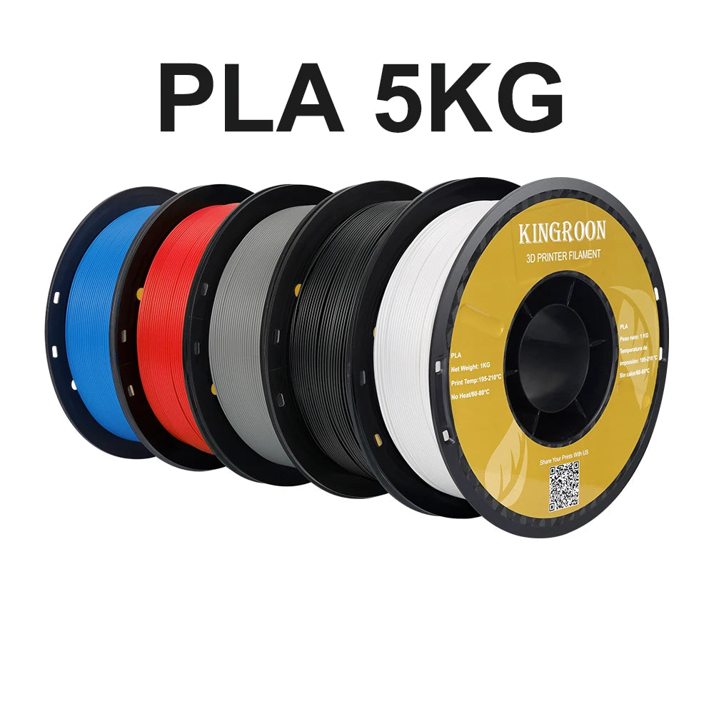 3D Printer Filament PLA & PETG 5KG 5 Rolls 1.75mm 13 Colors KINGROON