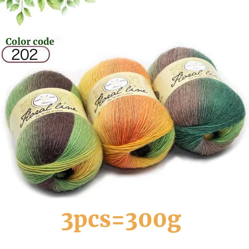 Yarn, Rainbow Variegated for Crochet Shawls, Scarves, Hats & Sweaters