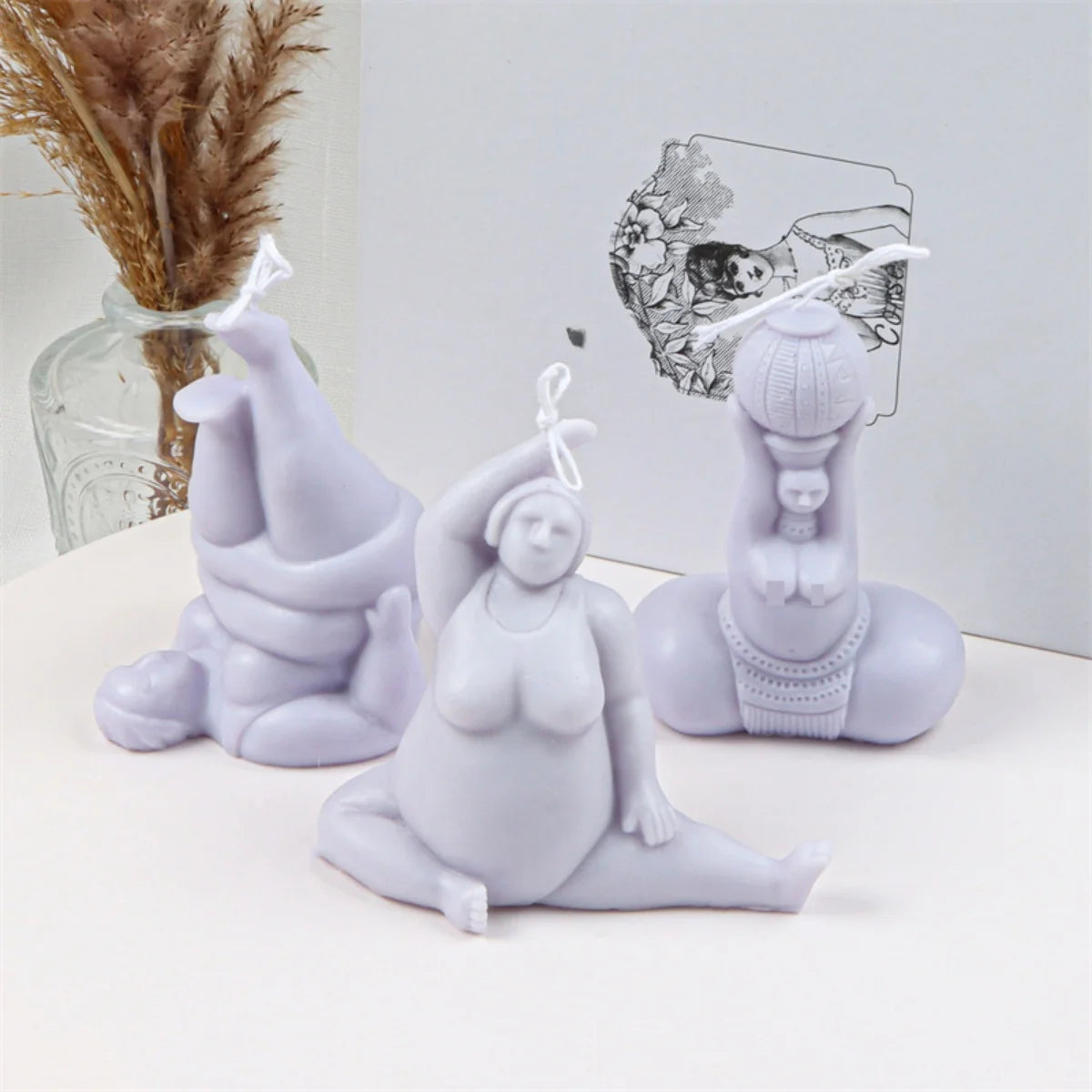 3D Lady Body Candle Mold Yoga Pose Soap Scented Plaster Epoxy Resin Making Mold DIY Home Decoration Handmade Gifts