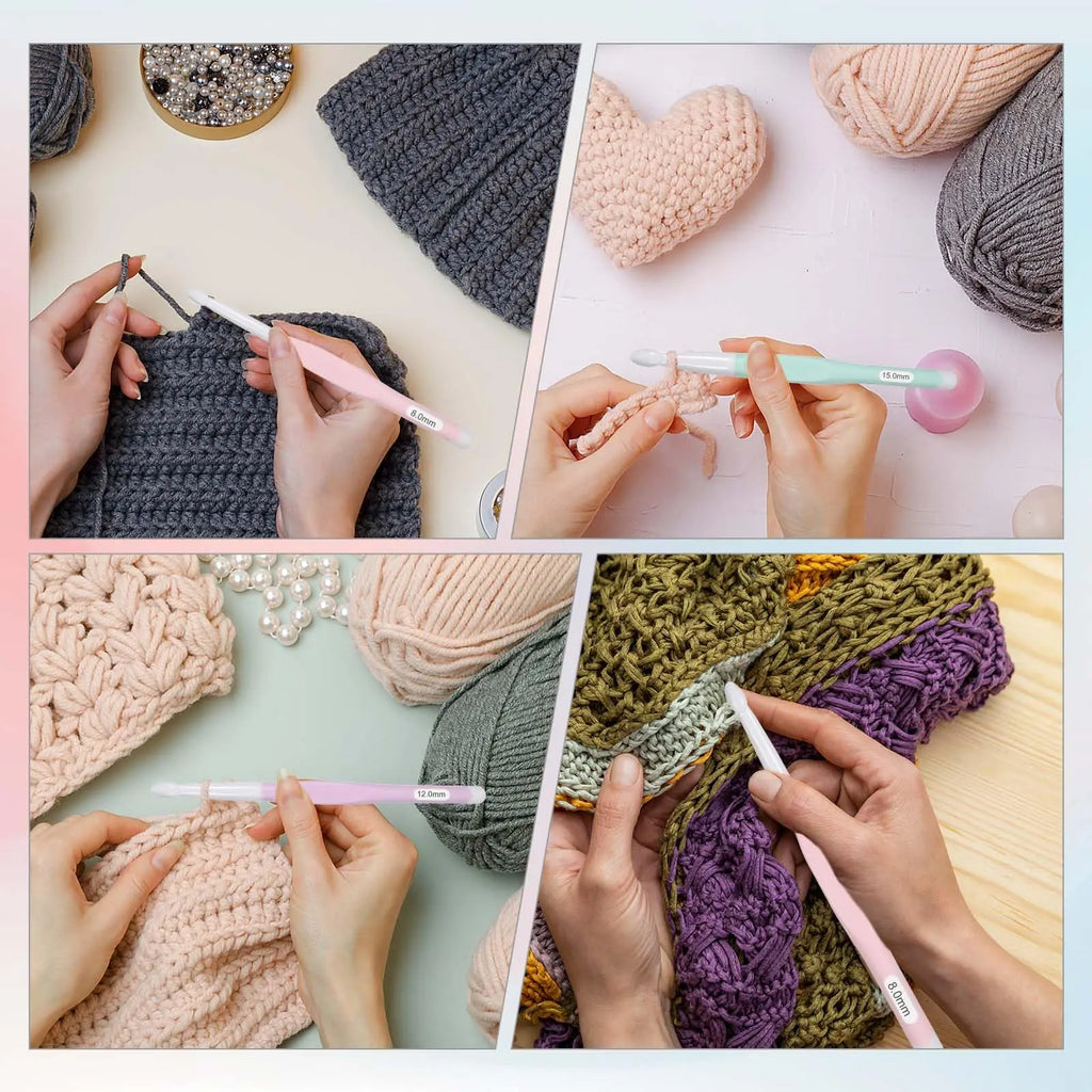 Crochet Hooks, Ergonomic Grips for Handmade Yarn & Needlecraft Projects
