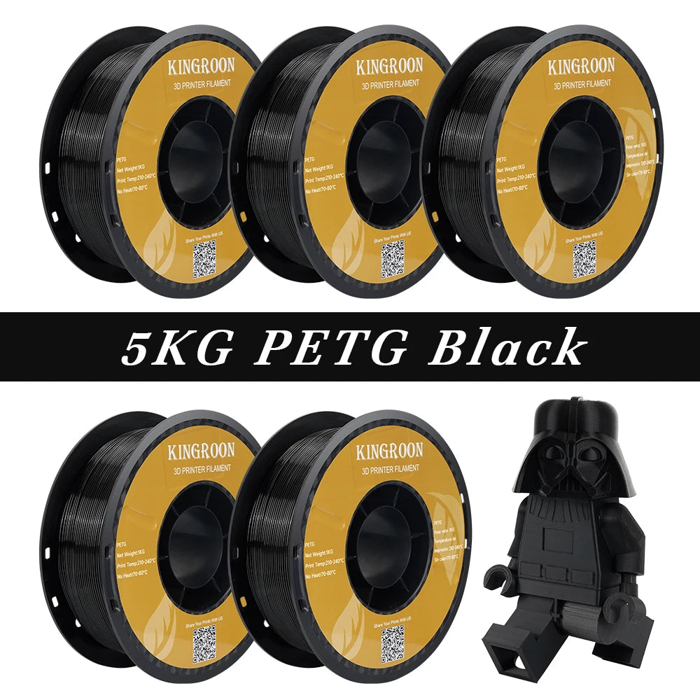 3D Printer Filament PLA & PETG 5KG 5 Rolls 1.75mm 13 Colors KINGROON
