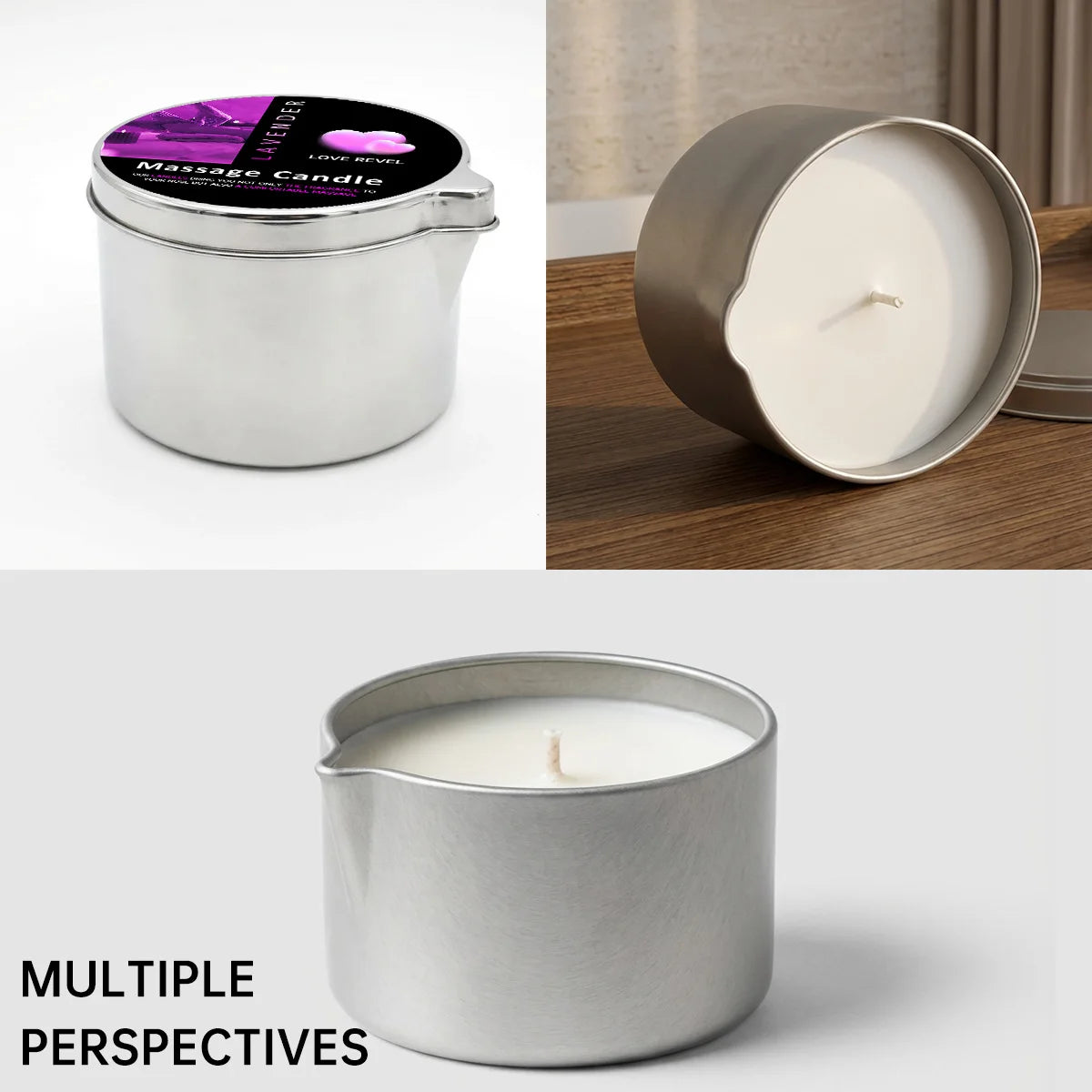 Massage Candles EVODUCK Handmade Soy Wax Rose Jasmine Lavender Fragrances