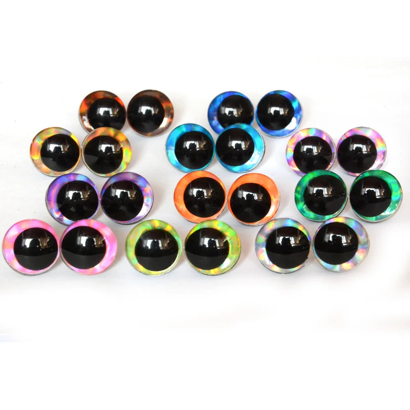 Crooked pupil Cartoon eyes 3D glitter safety toy doll eyes For Crochet Toys Crafts DIY Toy Eyes Animal Doll Accessories