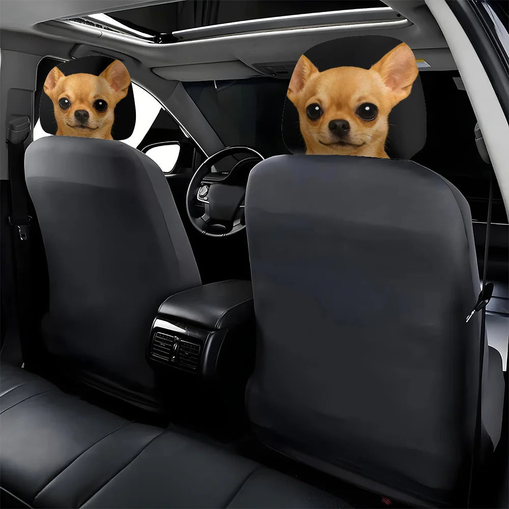 2pcs Chihuahua Print Car Headrest Covers | Easy-to-Install, Washable,  Perfect for Car Decoration, All-Season Use