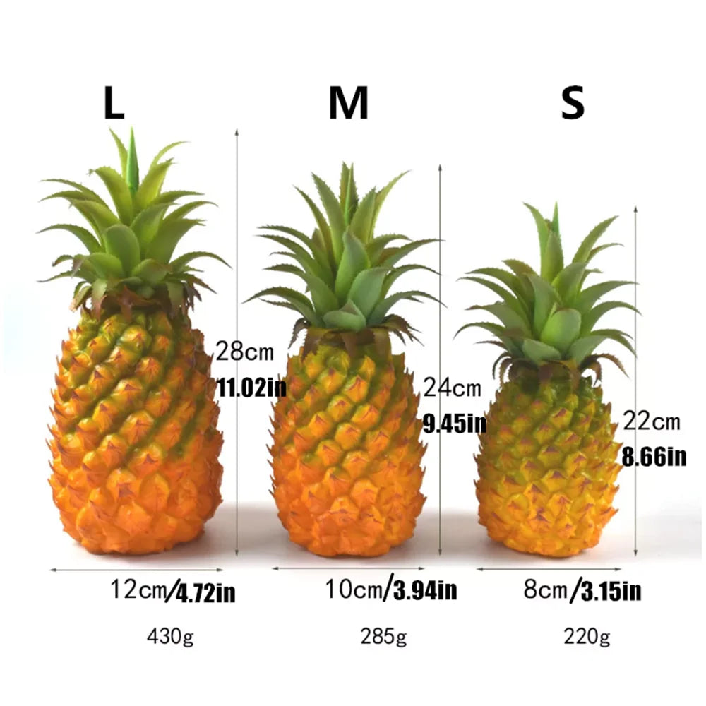 Large Yellow Pineapple Tropical Fruits Decorative Foam Artificial Imitation Fake Decorations Display Decor DIY Craft