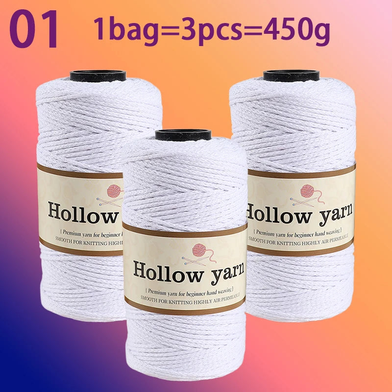 Yarn, Hollow Cord for Bags, Storage Baskets, Floor Mats & Hanging Crafts