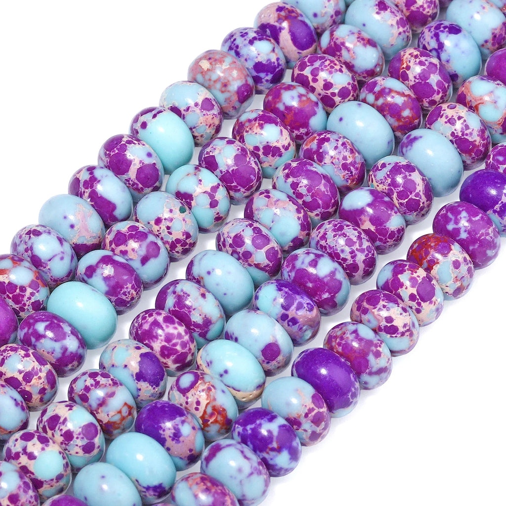 Stone Beads Purple Flower Jasper-Style Abacus for DIY Jewelry Making Craft Beads