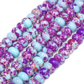 Stone Beads Purple Flower Jasper-Style Abacus for DIY Jewelry Making Craft Beads