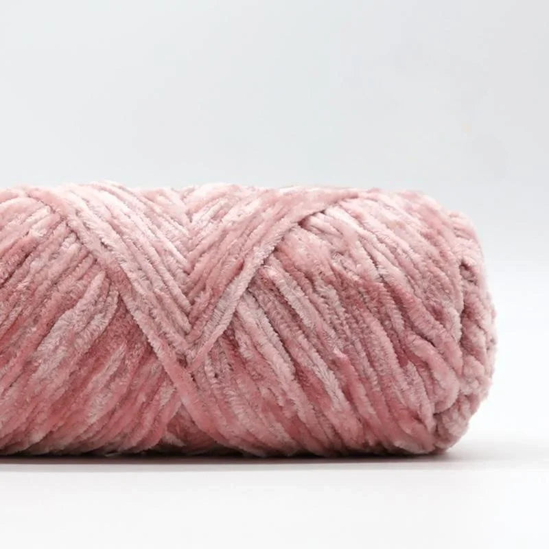 Yarn, Chenille Velvet-Style with Gold Luster for Scarves, Sweaters & Dolls