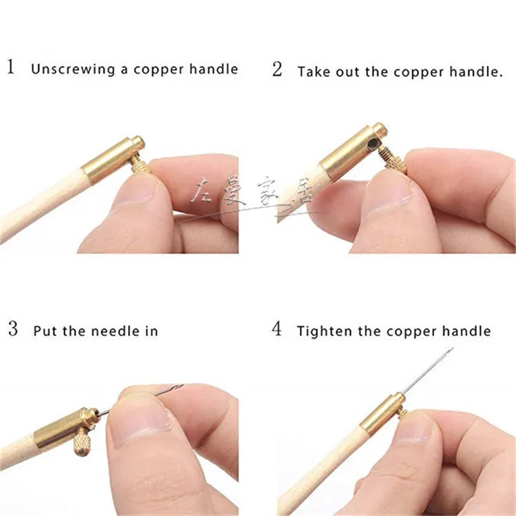 Tambour Embroidery Hook, Luneville-Style with Needles for Beadwork Crafts