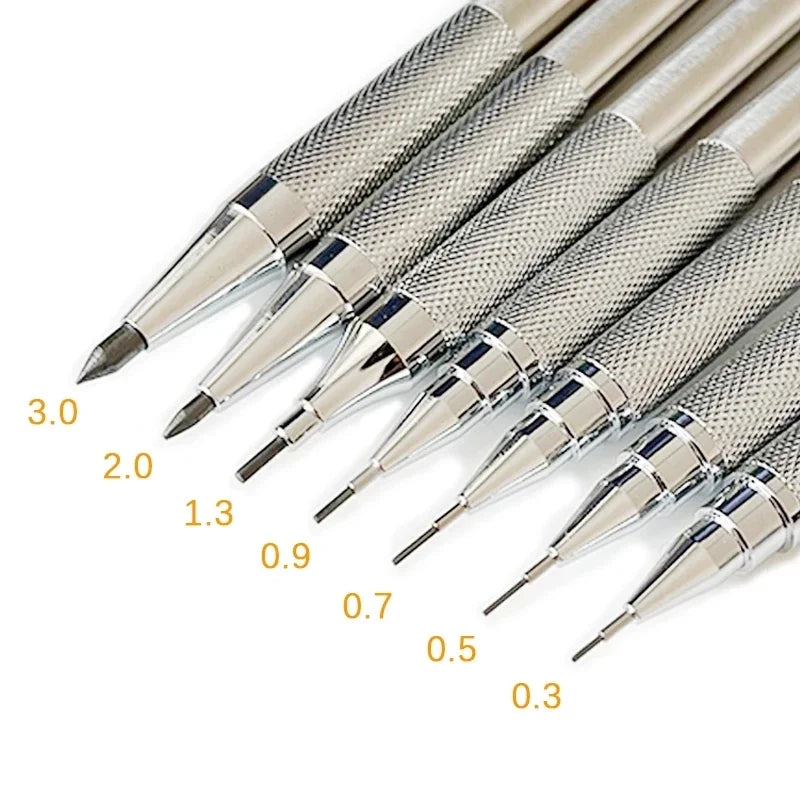 Full Metal Mechanical Pencil Set — 5 Sizes for Art & Writing
