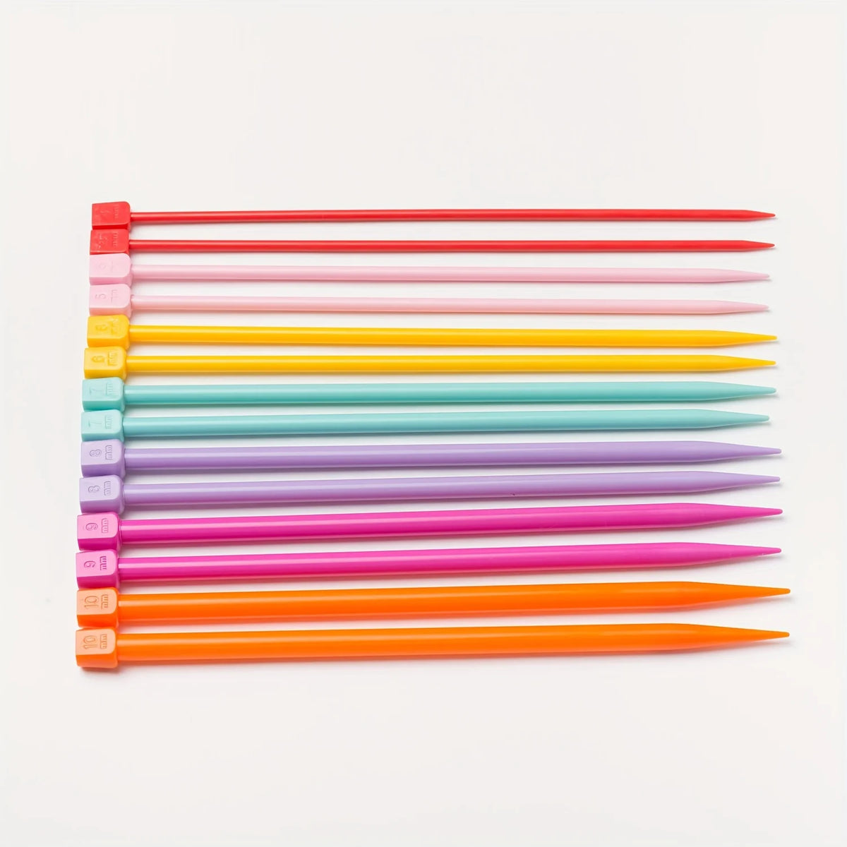 Knitting Needles, Plastic Single-Pointed Set for Handmade Yarn Projects