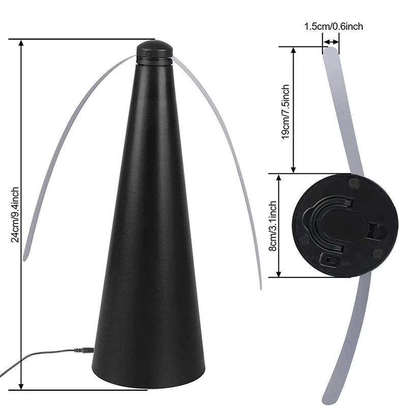 Electric Insect Repellent Fan USB/Battery Powered Tabletop Fly Killer Fans for Outdoor Table Fly Swatter Multi Pack for Indoors