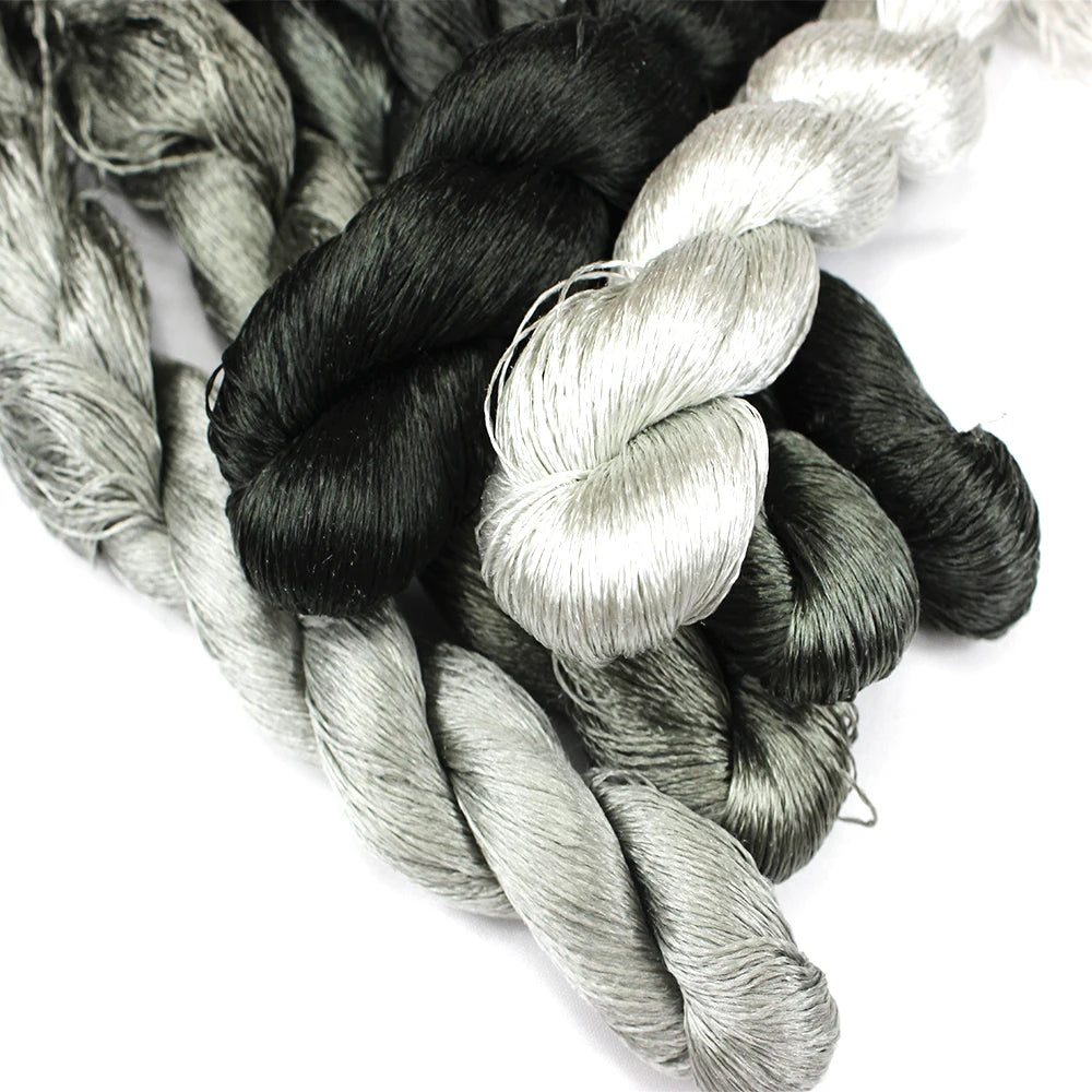 Embroidery Thread, Gray Gradient Colors for Hand Embroidery & Cross-Stitch