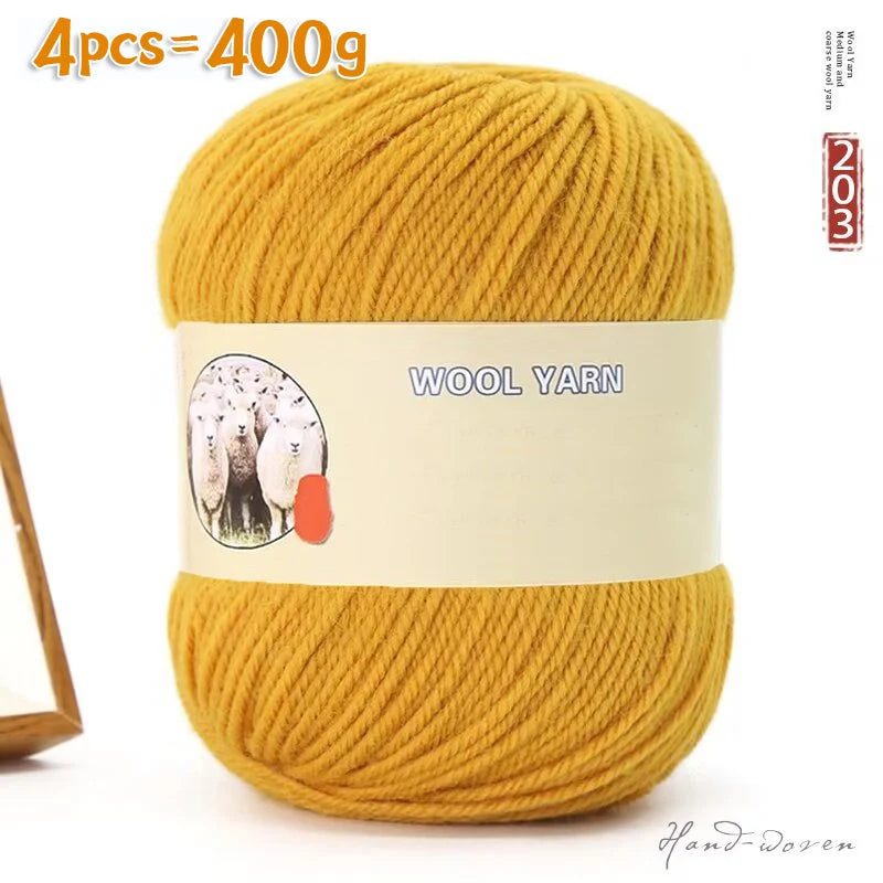 Yarn, Medium-Thick for Hand Knitting Sweaters, Hats, Scarves & Coats