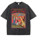 T-Shirt Unisex Here Comes the Apocalypse UFO Retro Washed Vintage Graphic Tee
