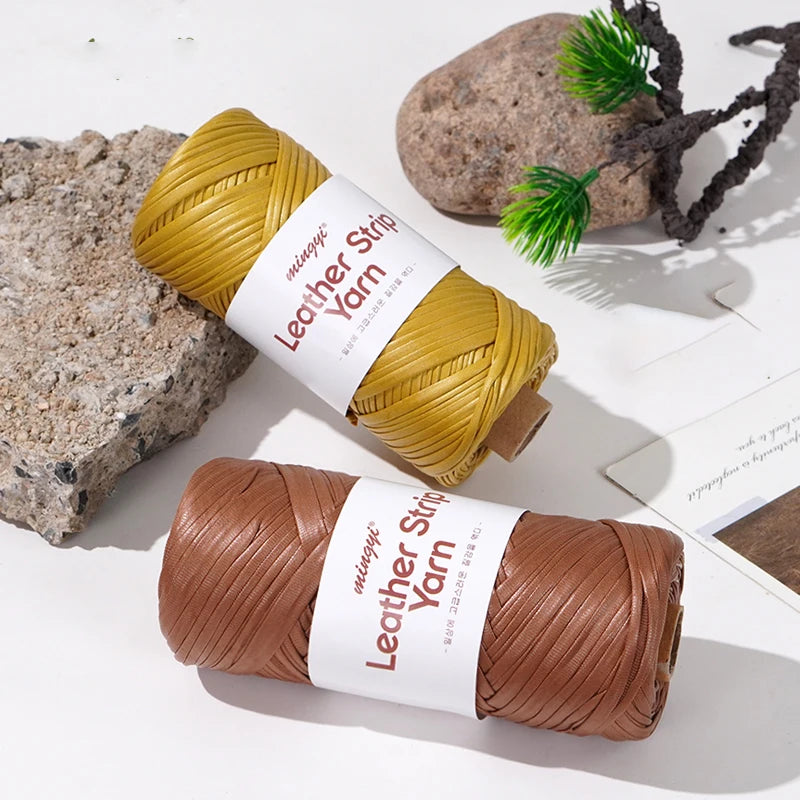 Yarn, Faux Leather Fabric Strip for Crochet Bags, Baskets & Slipper Crafts