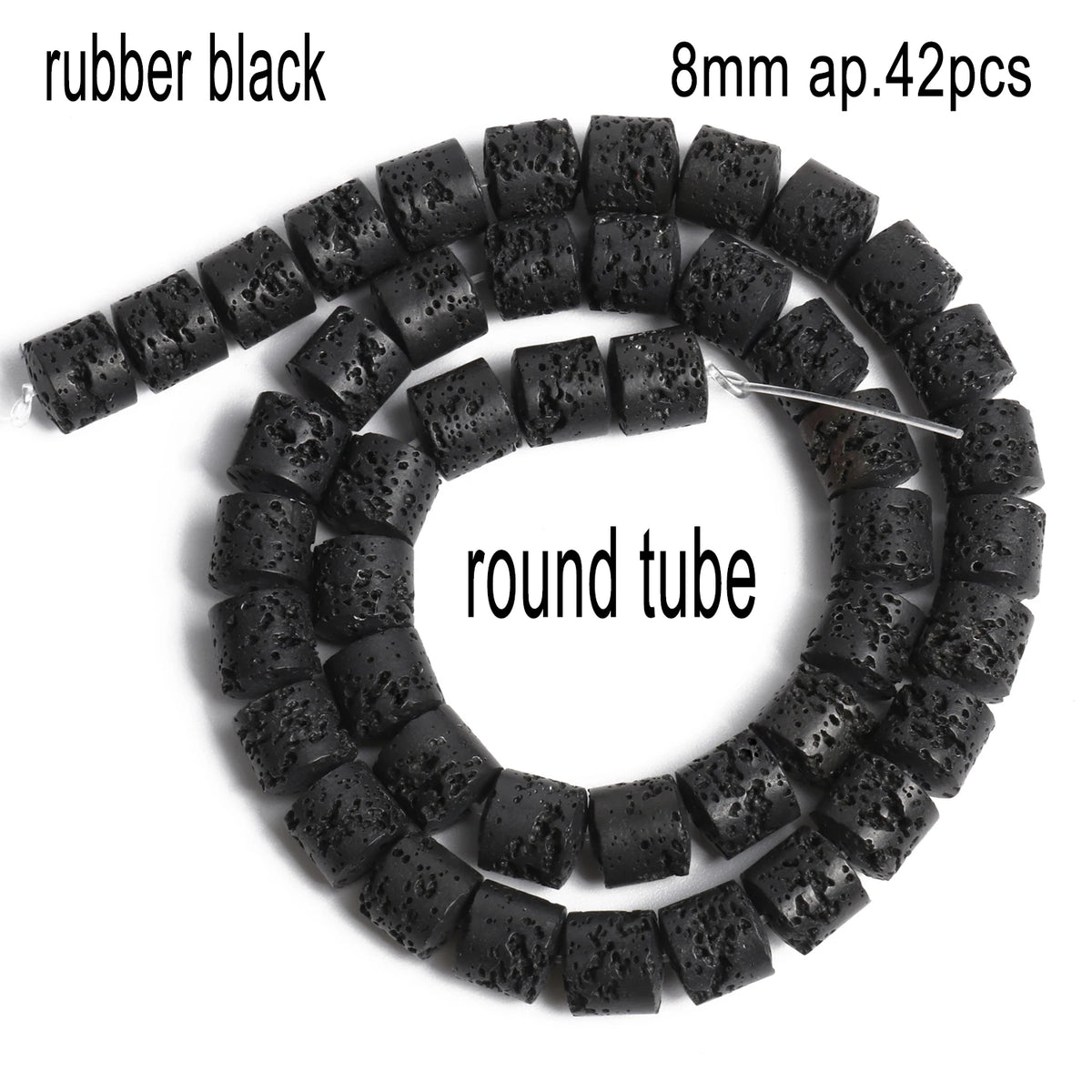 Stone Beads Black Volcanic Lava Spacer Waist Bracelets Necklace Craft Beads