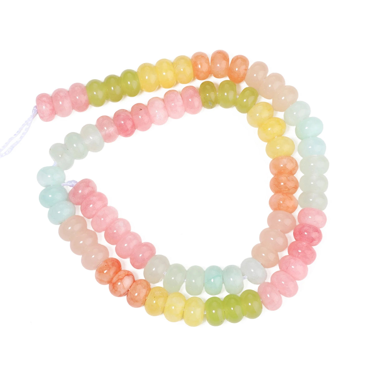 Stone Beads Rondelle Yellow Green Jade-Style for DIY Jewelry Making Craft Beads