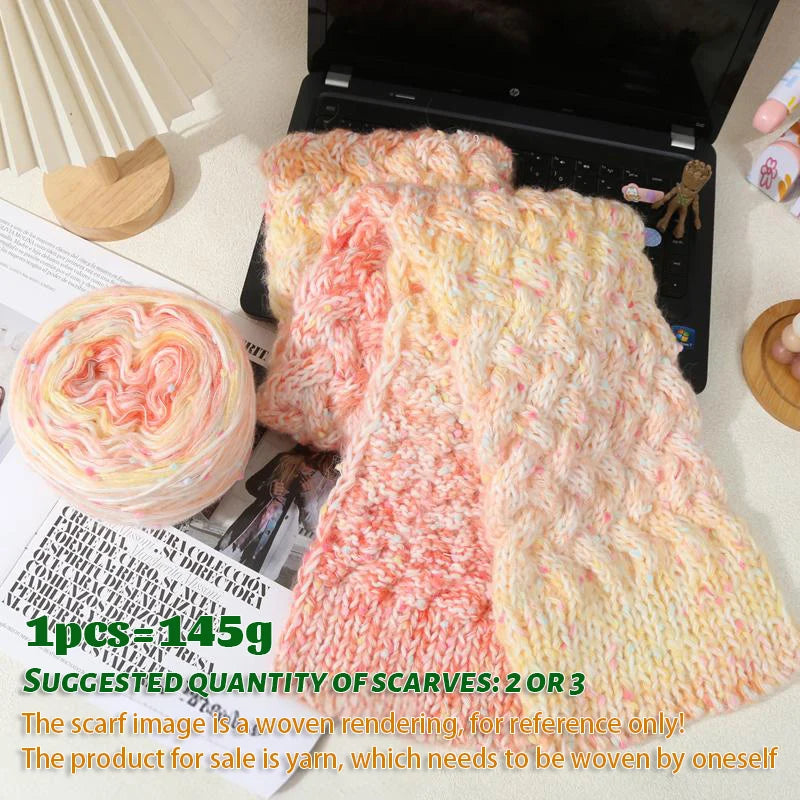 Yarn, Color-Dot Gradient for Handmade Scarves, Hats & Knitting Projects