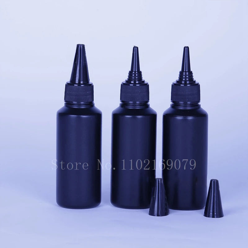 Glue Applicator Bottles Empty Black PE Plastic Squeeze Containers 50 Pack