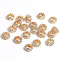 Metal Beads Rhinestone Large-Hole Round Rondelle for DIY Jewelry Making