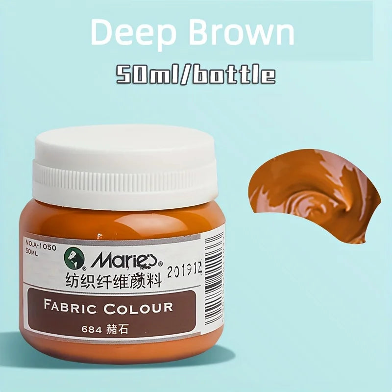 Fabric Paint, Marie's Permanent 50ml — 19 Colors for Clothing & DIY Art
