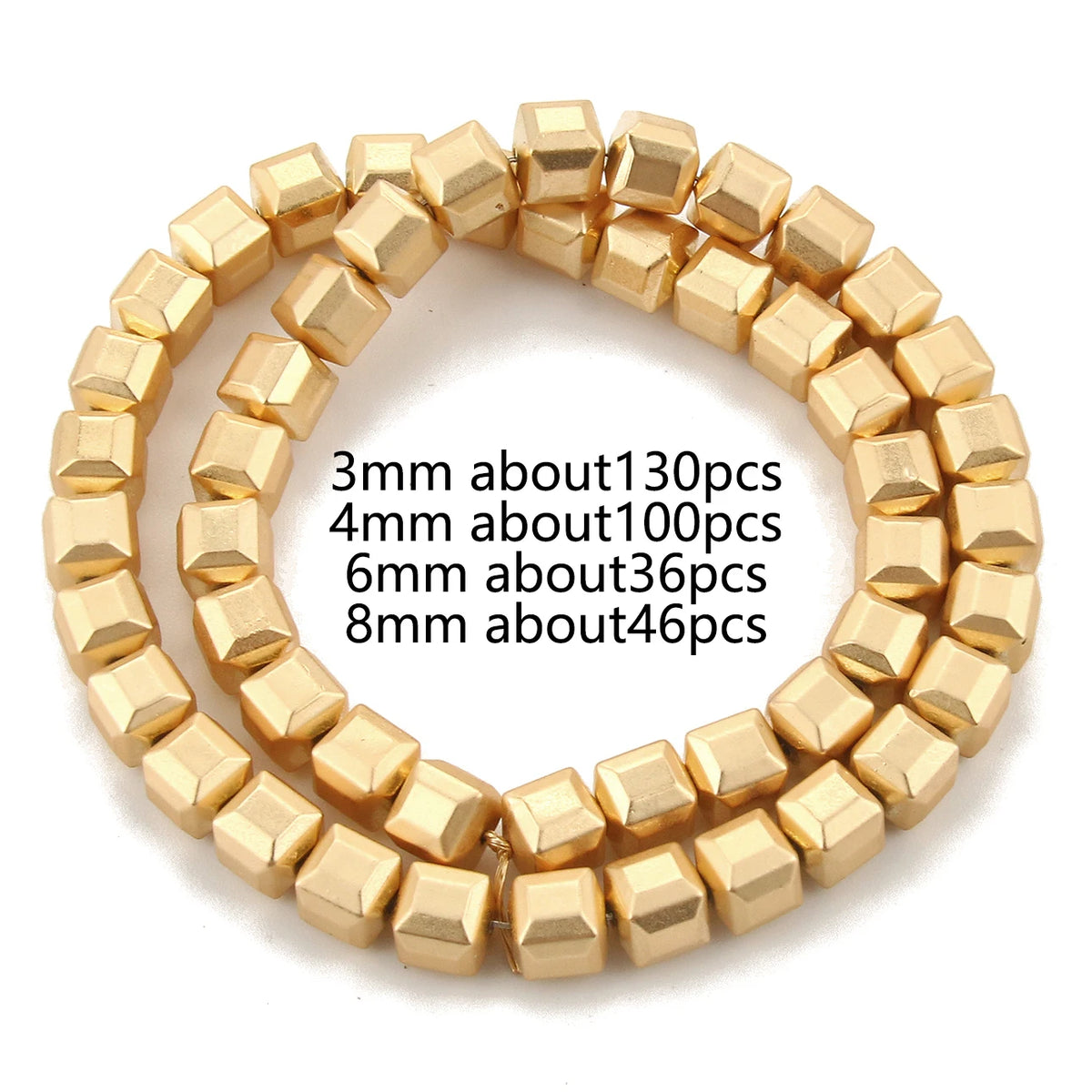 Stone Beads Hematite-Style Gold-Tone Mixed Shapes for DIY Jewelry Making