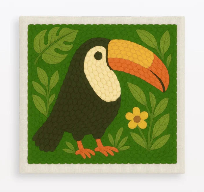 Punch Needle Kit, Animal Pattern with Frame for Handmade Embroidery Art