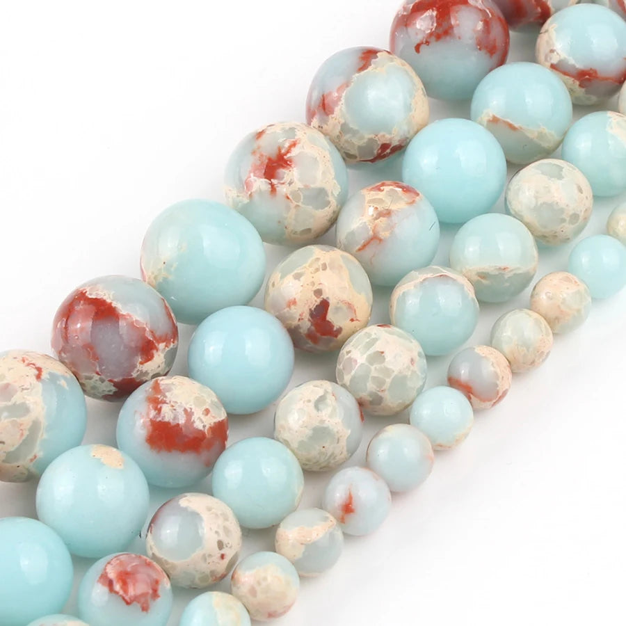 Stone Beads Colorful Sea Sediment Jasper-Style for DIY Jewelry Making