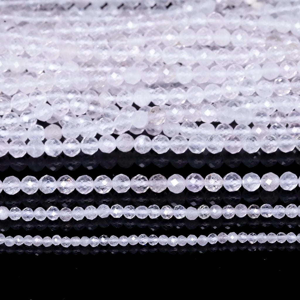 Stone Beads Tiny Faceted Clear Quartz-Style Spacers for DIY Jewelry Making