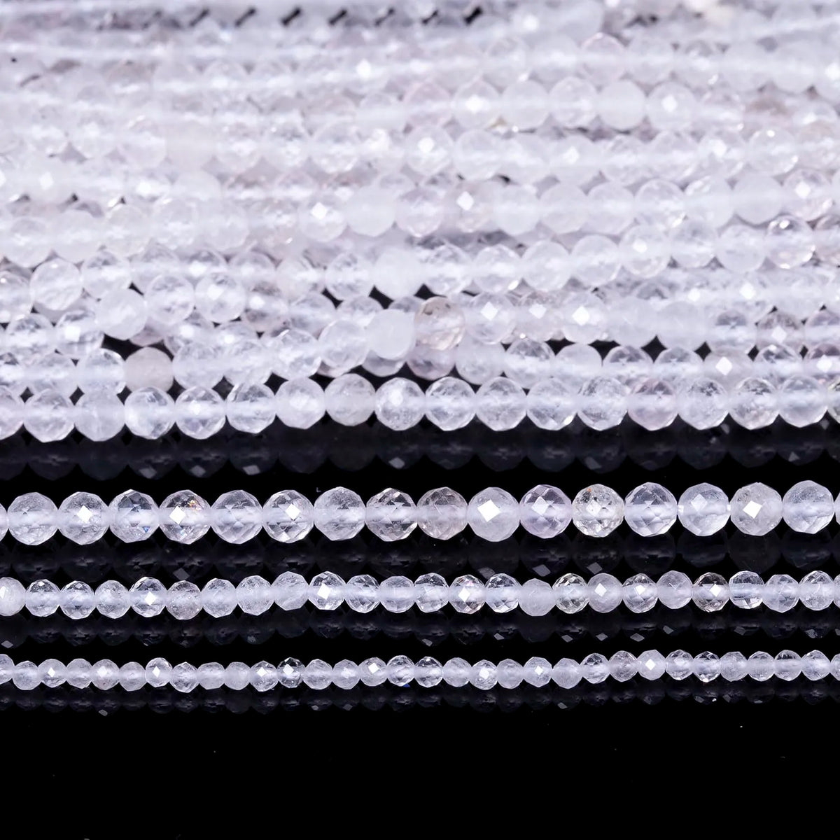 Stone Beads Tiny Faceted Clear Quartz-Style Spacers for DIY Jewelry Making